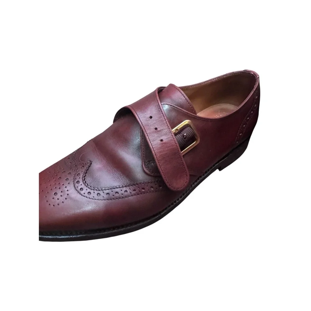 E.T. Wright Mens Brown‎ Buckle Dress Shoes 9D Masters Collection England  8122T